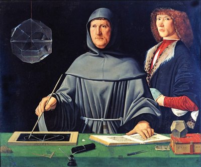 Italienska: Porträtt av Luca Pacioli Porträtt av Luca Pacioli av Jacopo de