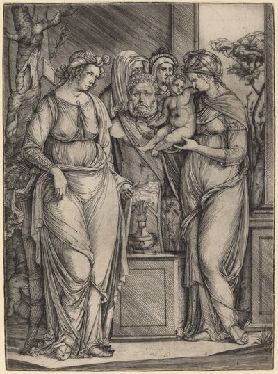 Stort offer till Priapus, ca. 14991501. av Jacopo de Barbari