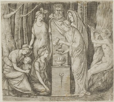 Offer till Priapus, den mindre tallriken av Jacopo de