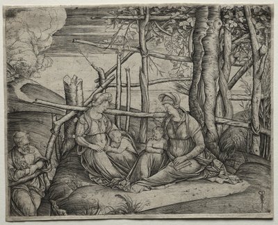 Den heliga familjen med St. Elizabeth av Jacopo de