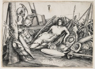 Seger liggande bland troféer av Jacopo de Barbari