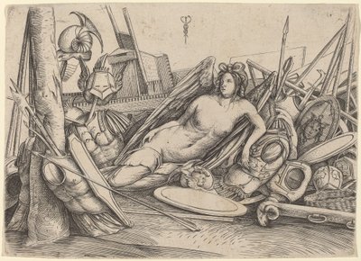 Victory Reclining bland troféer, ca. 15001503. av Jacopo de Barbari