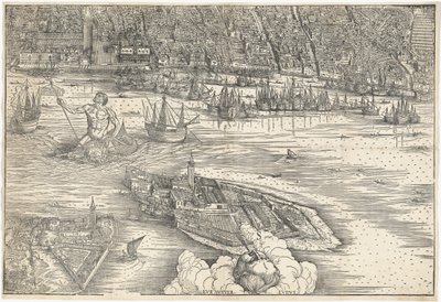 Utsikt över Venedig [nedre mittblocket], 1500. av Jacopo de Barbari