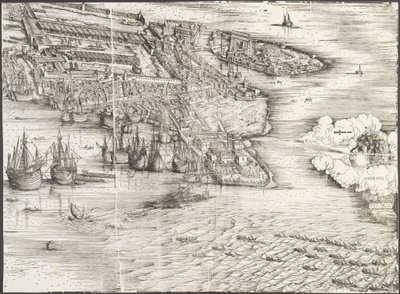 Utsikt över Venedig [nedre högra blocket] av Jacopo de