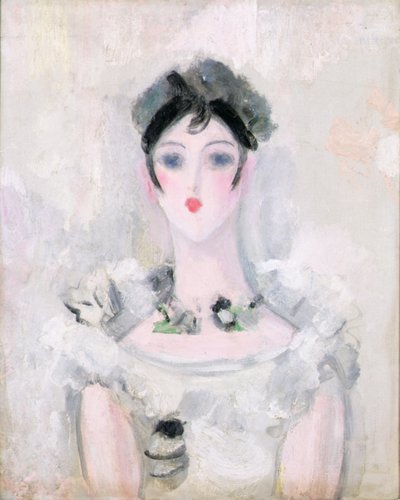 Porträtt av en ung kvinna med spetsliv, ca 1925-6 (olja på duk) av Jacqueline Marval