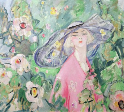 Kvinna i hatt, ca 1920 (olja på duk) av Jacqueline Marval