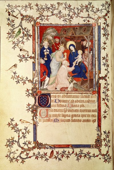 Lat 18014 f.42v De vise kungarnas tillbedjan, från Les Petites Heures de Duc de Berry, ca 1385-90 av Jacquemart de Hesdin