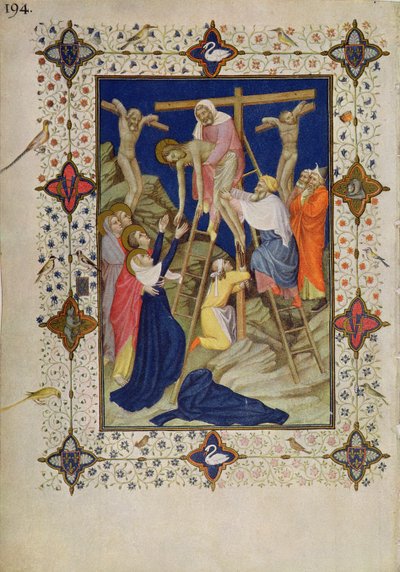 MS 11060-11061 Hours of the Cross: Vesper, nedstigningen från korset av Jacquemart de Hesdin