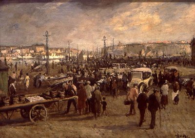 The Fish Sale (olja på duk) av Jacques Emile Blanche