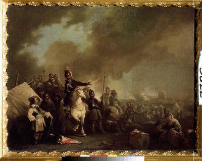 ""Militärlägret under belägringen"" (Militärläger under belägringen) Målning av Jacques Courtois dit le Bourguignon (1621-1676) 1600-talets statliga friluftsmuseum Tsarskoye Selo, Sankt Petersburg av Jacques Courtois