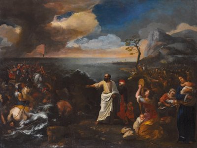 The Crossing of the Red Sea (olja på duk) av Jacques Courtois