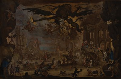 The Temptation of Saint Anthony (Olja på duk) av Jacques (after) Callot