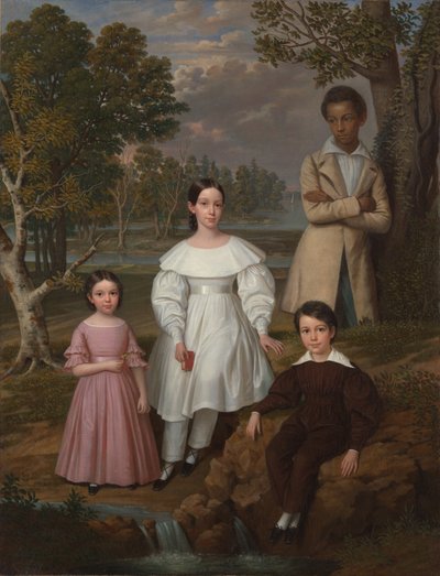Bélizaire och Frey-barnen, ca 1837 (olja på duk) av Jacques (attr. to) Amans