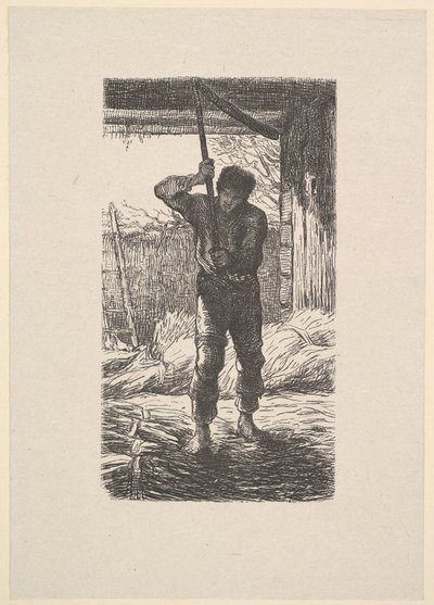Man som tröskar vete, 1853. av Jacques Adrien Lavieille