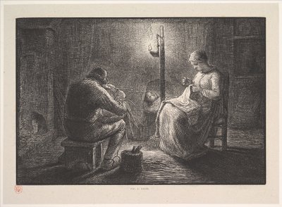 Natt, ur serien, Fyra gånger om dagen, 1830-75. av Jacques Adrien Lavieille