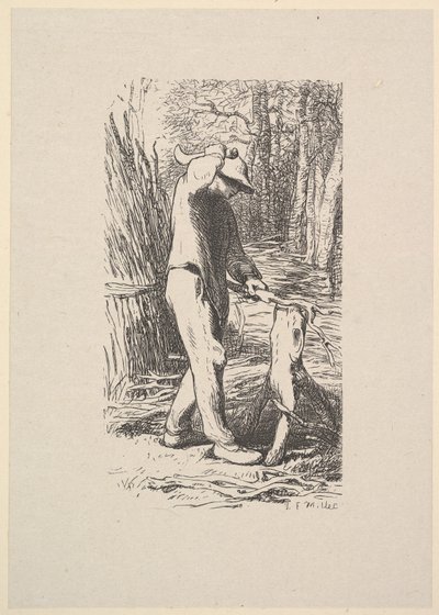 Vedhuggare gör en tjuv, 1853. av Jacques Adrien Lavieille
