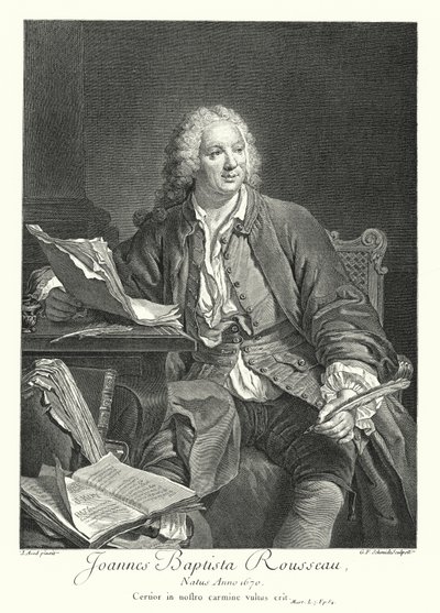 Jean-Baptiste Rousseau, fransk poet och dramatiker (gravyr) av Jacques Andre Joseph Camelot (after) Aved