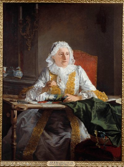 Porträtt av Madame Antoine Crozat, markisin av Chatel Målning av Joseph Avad dit Le Batave (1702-1766) 1741 Sön. 1,38x1,04 m Montpellier, Fabre-museet av Jacques Andre Joseph Camelot Aved