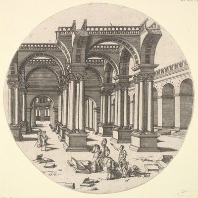 Perspektivvy, Isis tempel, 1551. av Jacques Androuet Du Cerceau