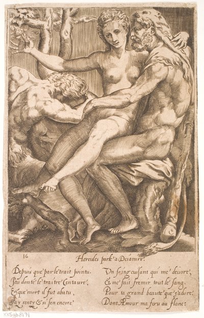 Hercules och Deianire av Jacques Androuet Ducerceau d.Æ.