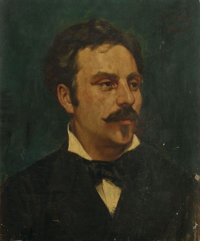 Porträtt av kompositören Gabriel Fauré 1845-1924, 1878. av Jacques Baugnies