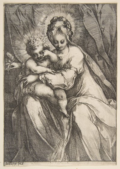 Madonna med en ros, 1595-1616. av Jacques Bellange
