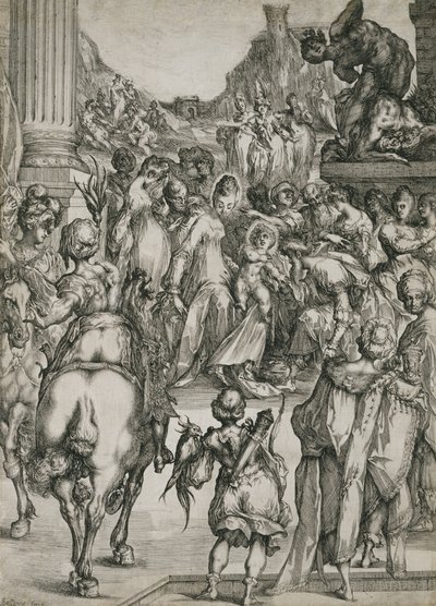 The Adoration of the Magi, c.1614-17 (etsning med gravyr) av Jacques Bellange