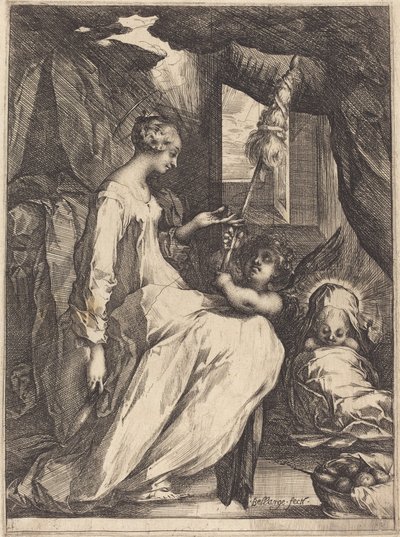 Madonnan Spinning av Jacques Bellange