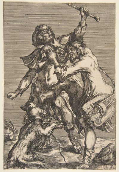 Två stridande tiggare, 1612-16. av Jacques Bellange