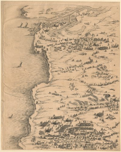 1. Tavla uppe till vänster ur ”Belägringen av La Rochelle” av Jacques Callot