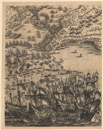 2. Tavla längst ner i mitten ur ”Belägringen av La Rochelle” av Jacques Callot
