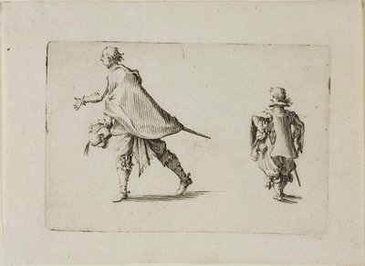 En gentleman och hans page, från The Caprices av Jacques Callot