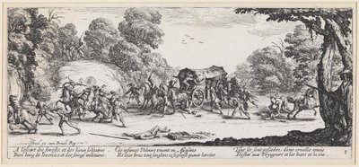 Attack mot en resevagn av Jacques Callot
