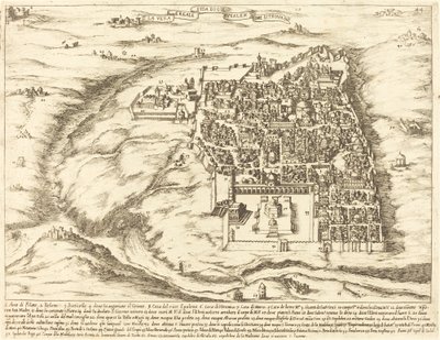 Flygfoto över staden Jerusalem av Jacques Callot
