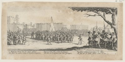 Värvning av trupper, blad 2 ur serien "Krigets fasor" av Jacques Callot