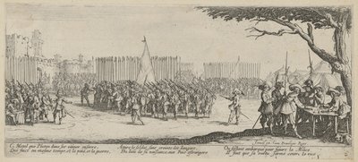 Värvning av trupper, blad 2 i serien ”Krigets fasor” av Jacques Callot