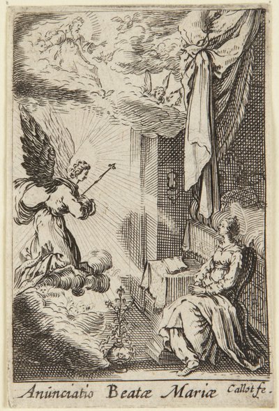 Bebådelsen, ur serien La Vie de la Sainte Vierge (Jungfruns liv) av Jacques Callot