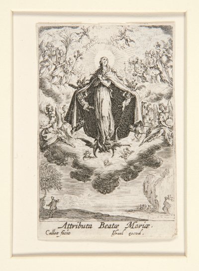Tillskrivningar av Jungfrun, nr. 14 från The Life of the Virgin av Jacques Callot