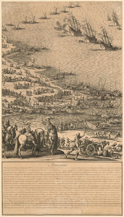 Detalj ur ”Belägringen av citadellet i St. Martin på Île de Ré” av Jacques Callot