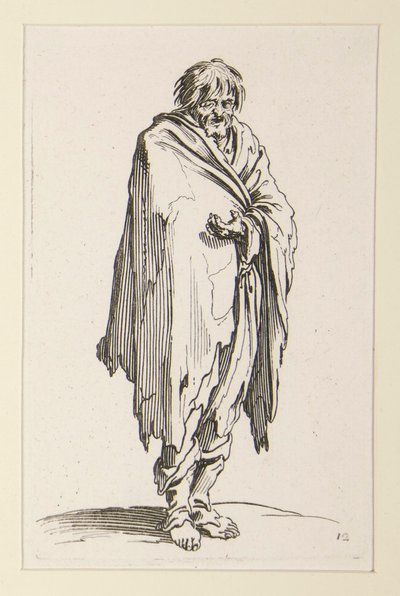Barhuvad tiggare med oskodda fötter, från The Beggars av Jacques Callot