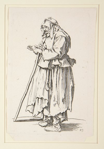 Tiggar-kvinna som tar emot allmosor, från The Beggars av Jacques Callot