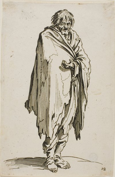 Tiggare utan hatt eller skor, tallrik tolv från The Beggars av Jacques Callot