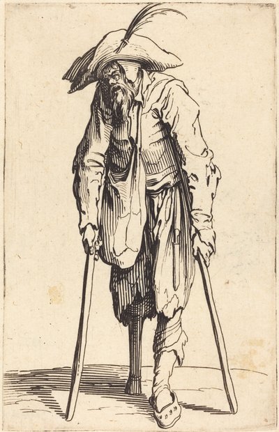 Begger med träben, c.1622 av Jacques Callot