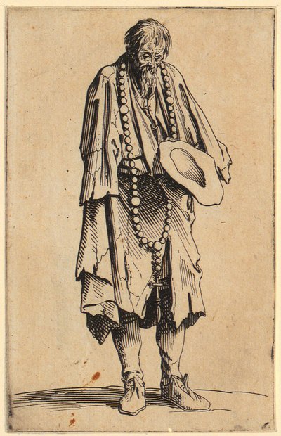 Tiggare med rosenkrans, blad 11 i serien "Tiggarna" av Jacques Callot