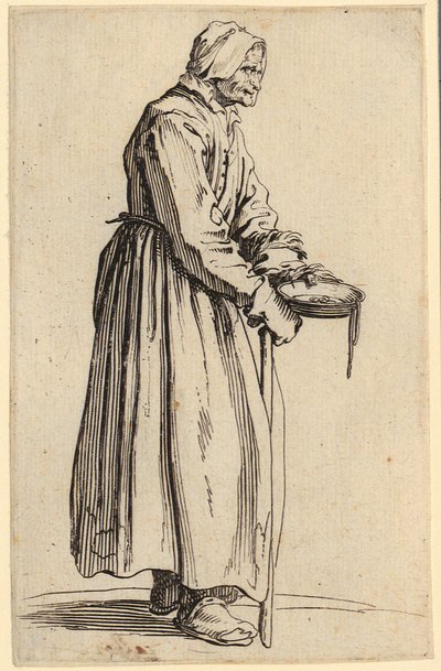 Tiggerska med tallrik, blad 20 ur serien "Tiggarna" av Jacques Callot
