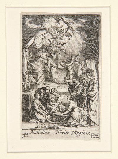 Jungfruns födelse, nr. 2 från The Life of the Virgin av Jacques Callot