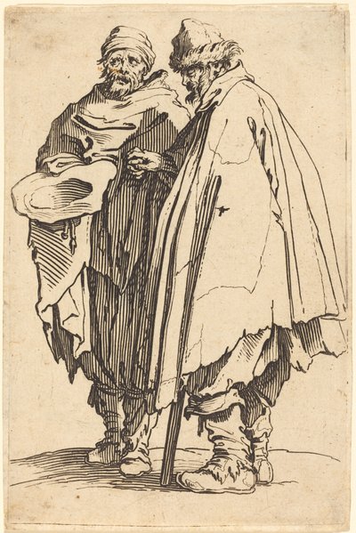 Blind tiggare och följeslagare av Jacques Callot