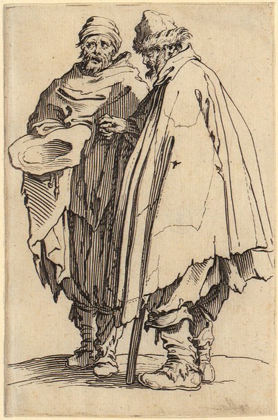 Blind man och hans följeslagare, blad 8 i serien "Tiggarna" av Jacques Callot