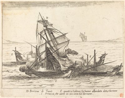 Bording av Bertone, 1617. av Jacques Callot