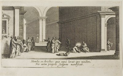 Kristus tvättar apostlarnas fötter, ur Den stora passionen av Jacques Callot